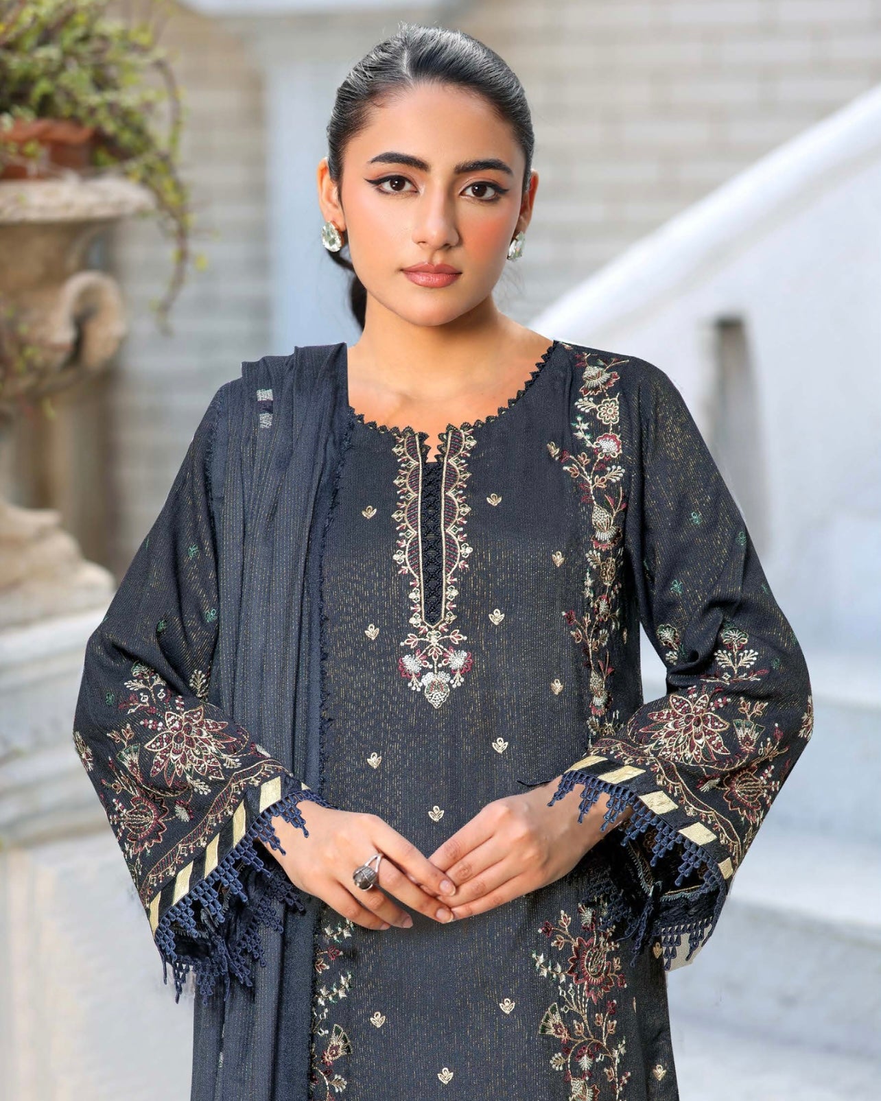 Johra Rawayat | Zari Peach Leather Velvet | Design 601
