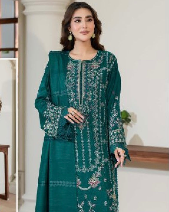 Johra Ramna | Embroidered Jacquard Peach Leather | Design 606