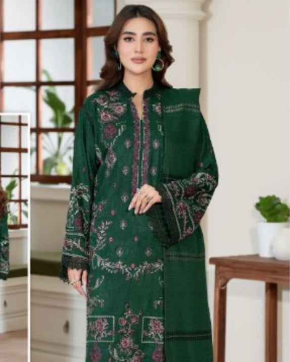 Johra Ramna | Embroidered Jacquard Peach Leather | Design 609