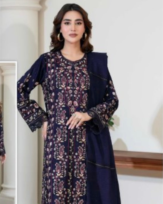 Johra Ramna | Embroidered Jacquard Peach Leather | Design 614