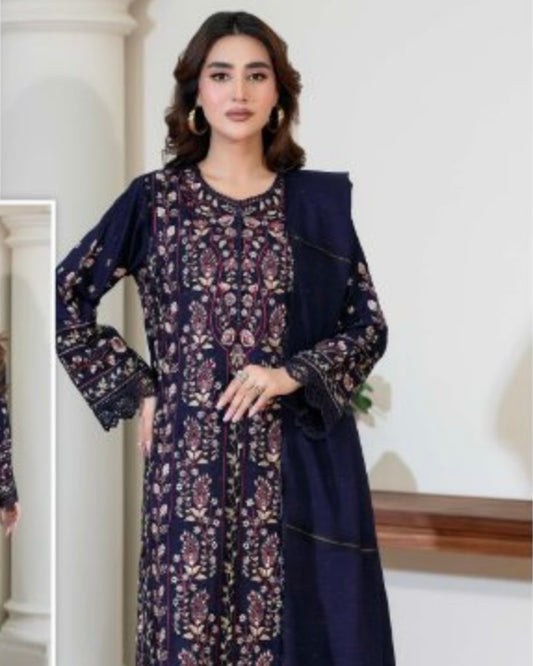 Johra Ramna | Embroidered Jacquard Peach Leather | Design 614