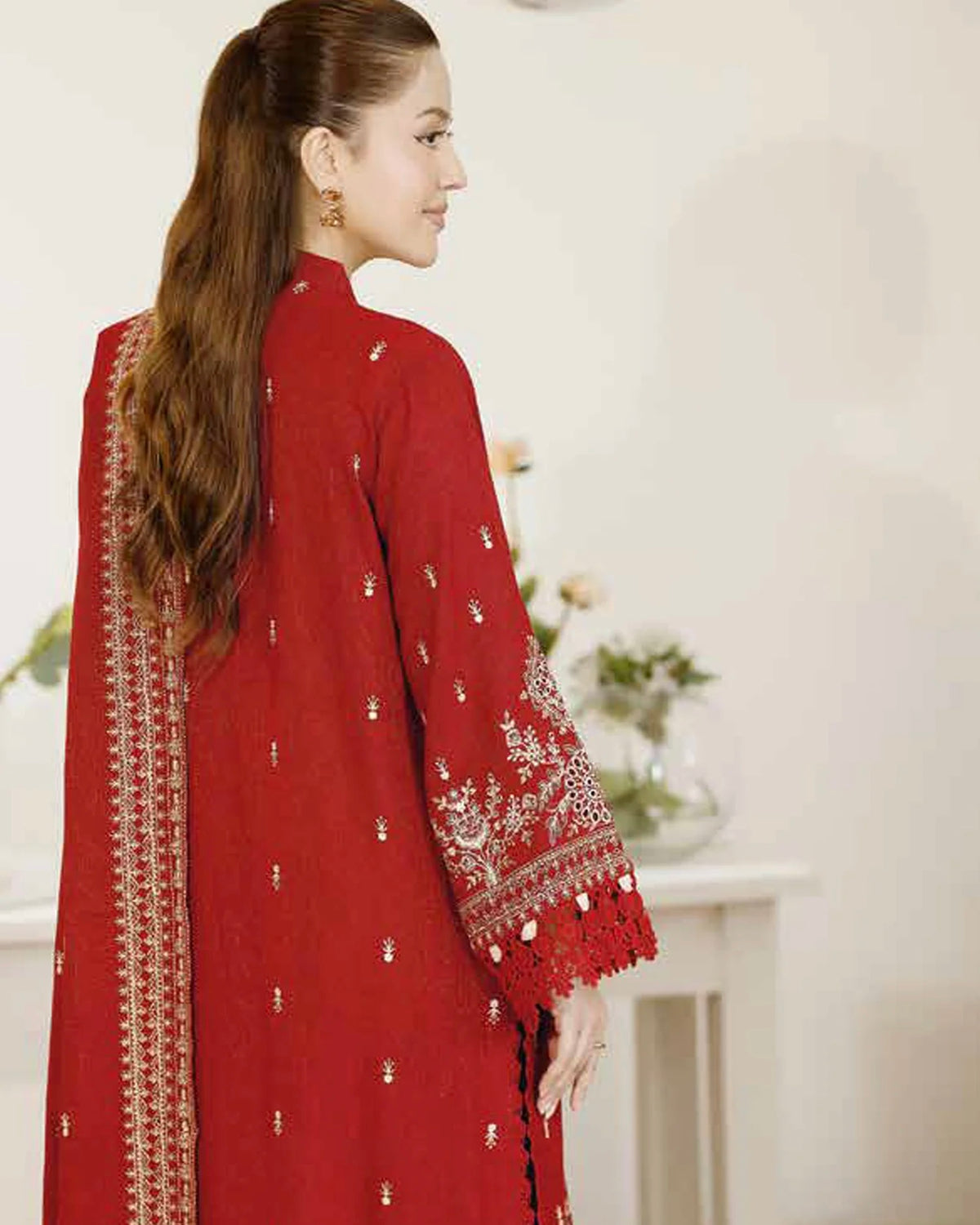 Johra Reet | Embroidered Fancy Peach Leather | Design 625