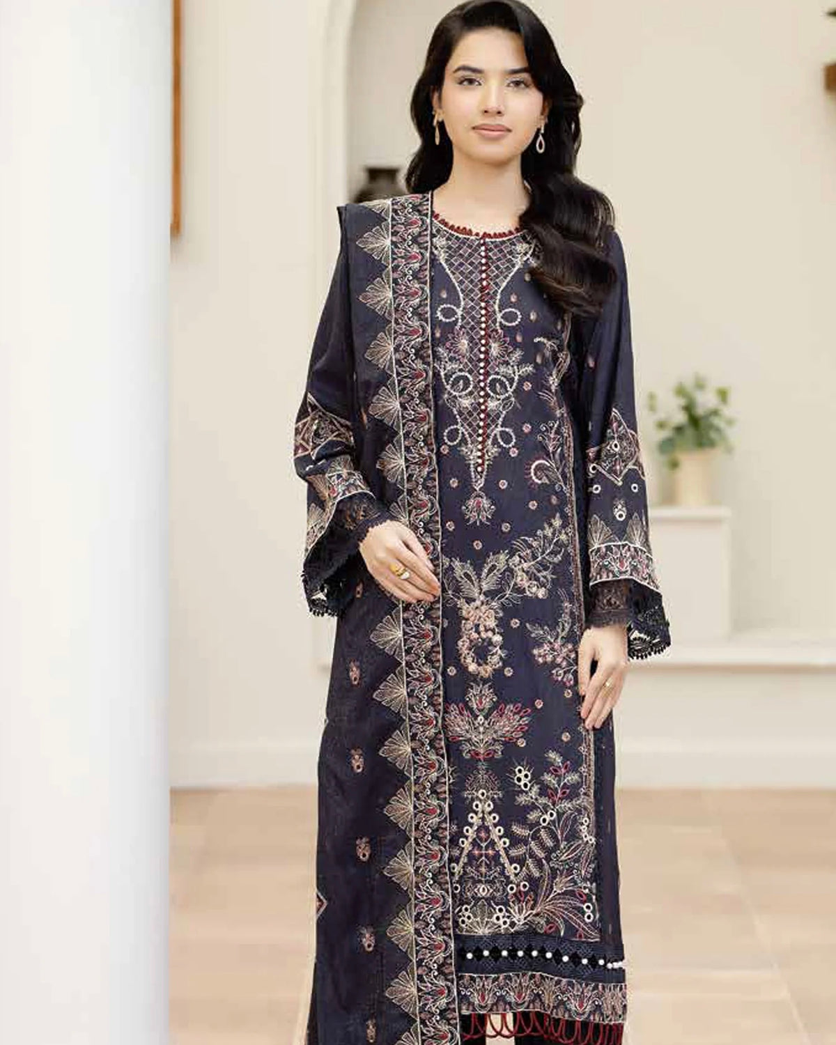 Johra Reet | Embroidered Fancy Peach Leather | Design 626