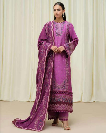 Sapphire | Embroidered Raw Silk 2pc | Design 637