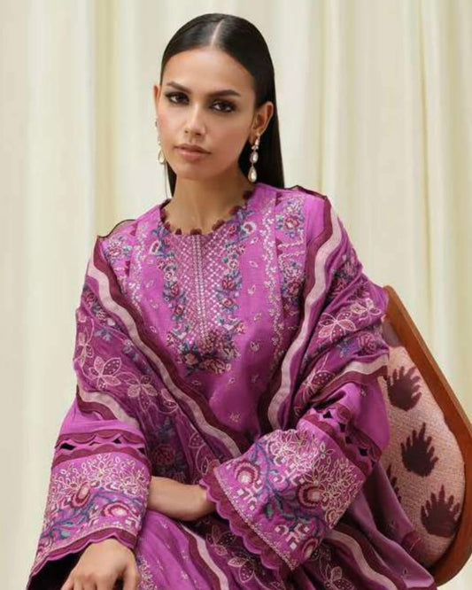 Sapphire | Embroidered Raw Silk 2pc | Design 637