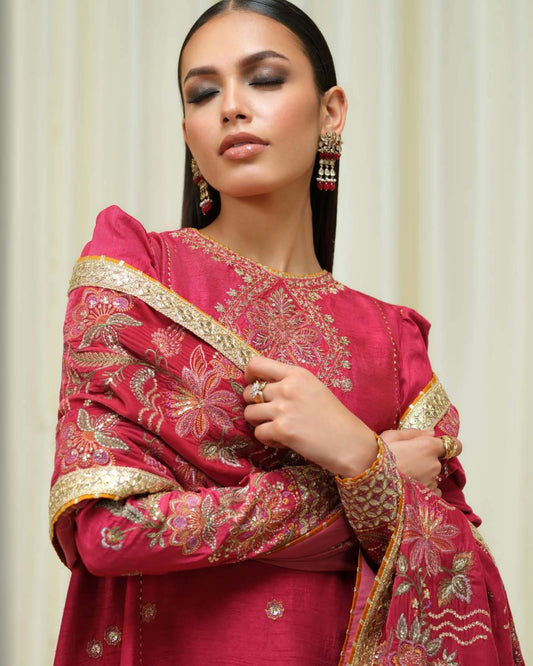 Sapphire | Embroidered Raw Silk 2pc | Design 641