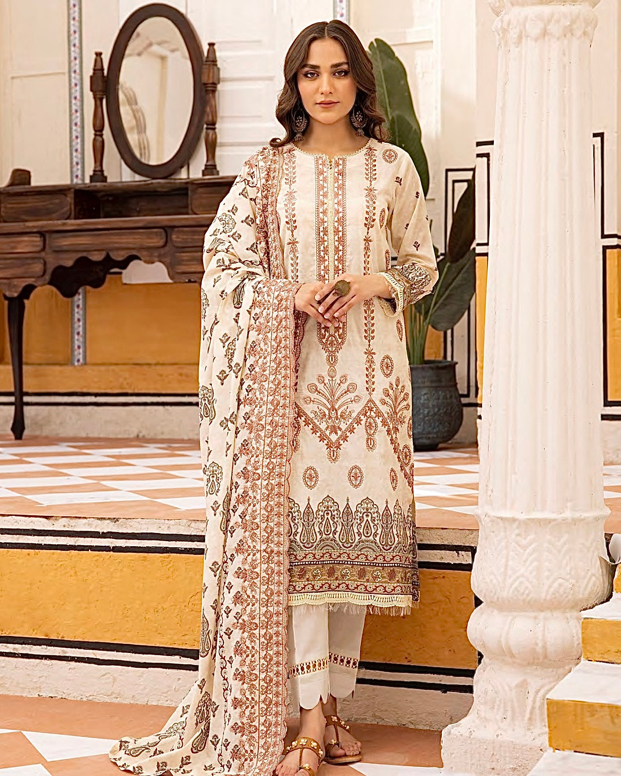 Johra Almaas | Embroidered plus Printed Lawn | Design 650