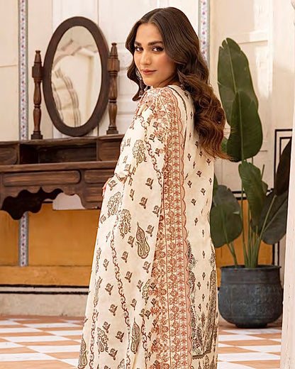 Johra Almaas | Embroidered plus Printed Lawn | Design 650