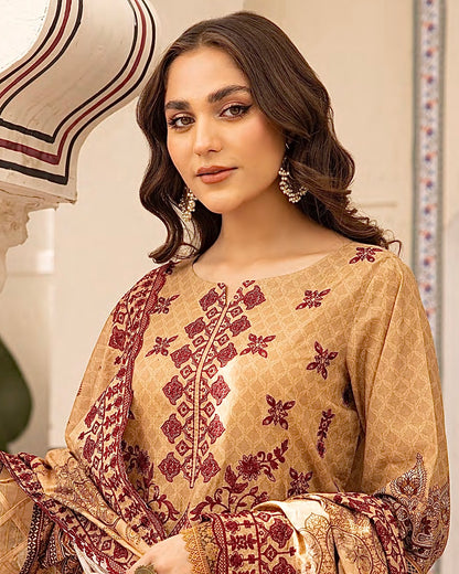 Johra Almaas | Embroidered plus Printed Lawn | Design 651