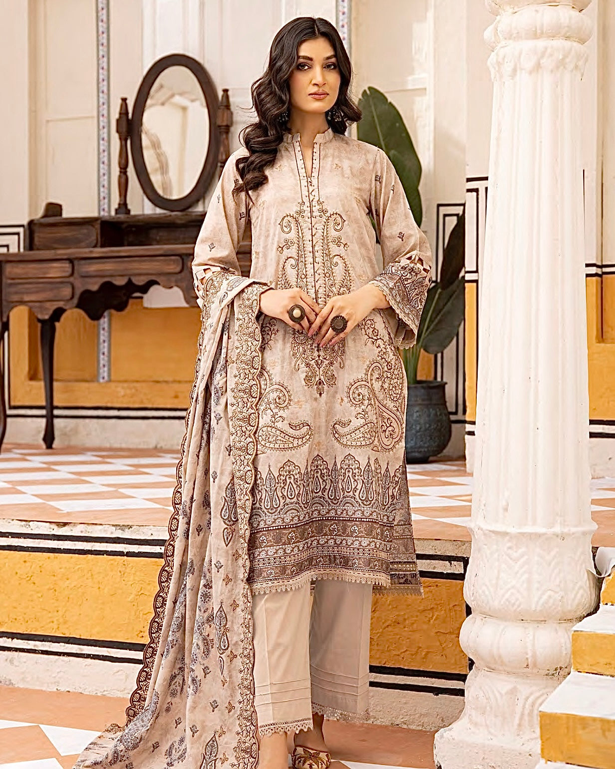 Johra Almaas | Embroidered plus Printed Lawn | Design 652