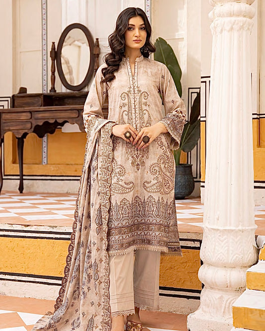 Johra Almaas | Embroidered plus Printed Lawn | Design 652