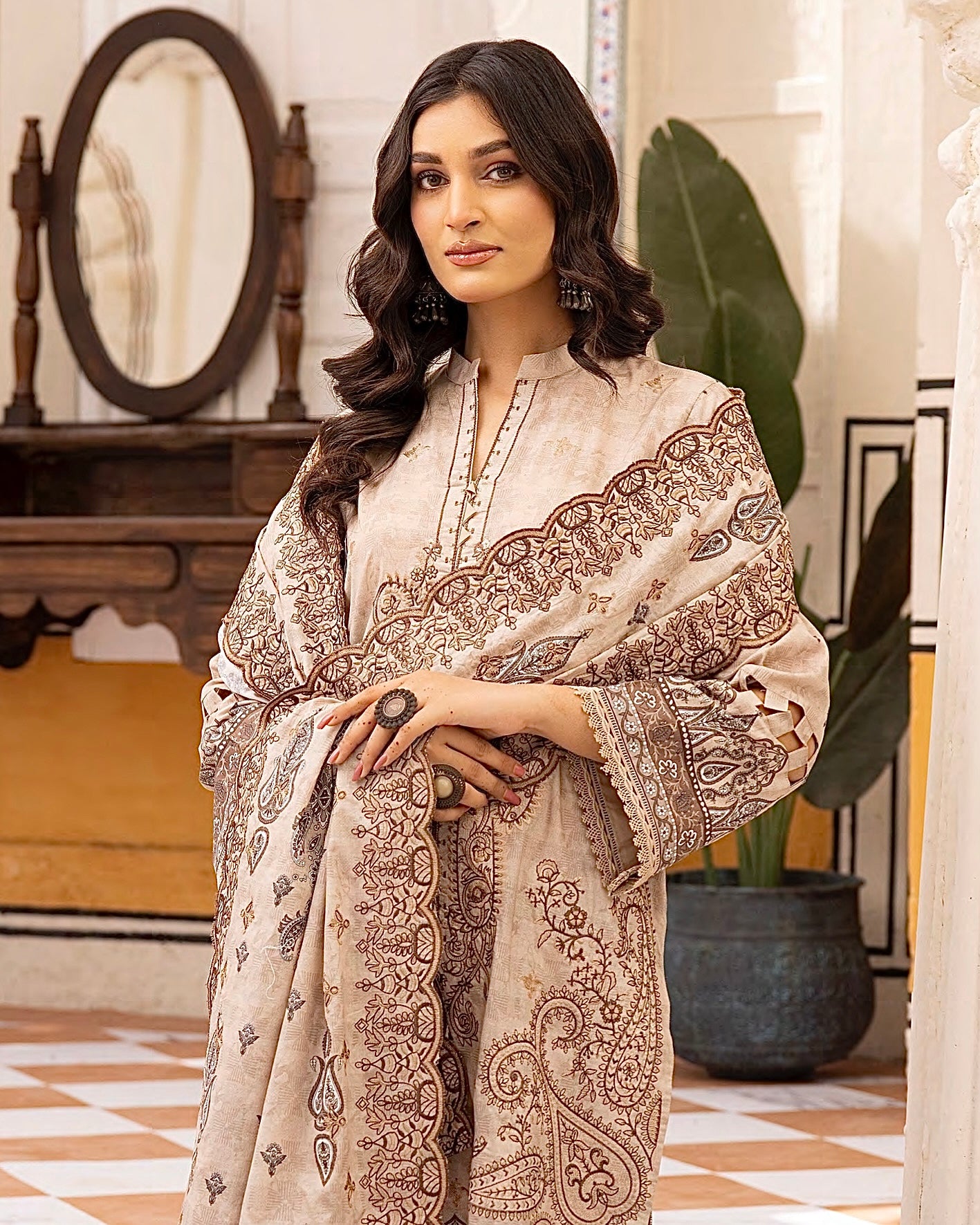Johra Almaas | Embroidered plus Printed Lawn | Design 652