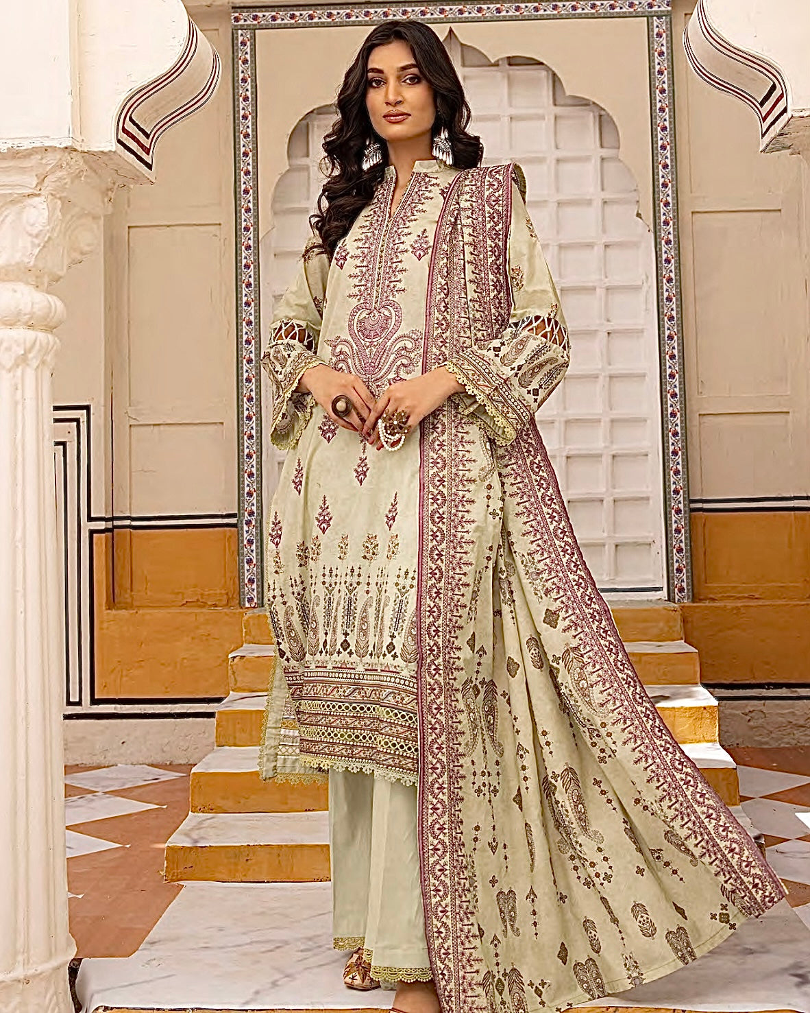 Johra Almaas | Embroidered plus Printed Lawn | Design 653