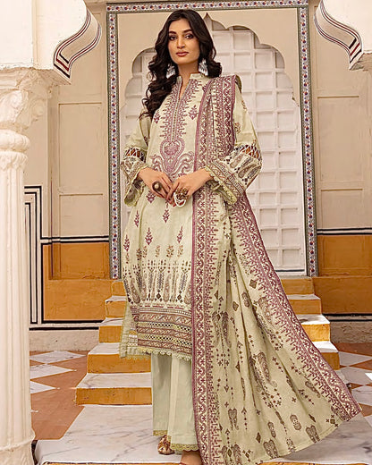 Johra Almaas | Embroidered plus Printed Lawn | Design 653