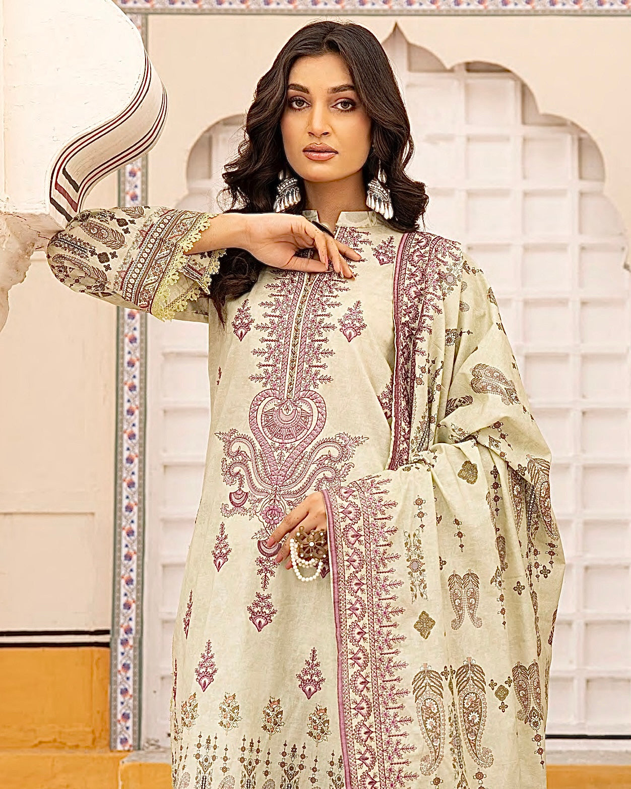 Johra Almaas | Embroidered plus Printed Lawn | Design 653