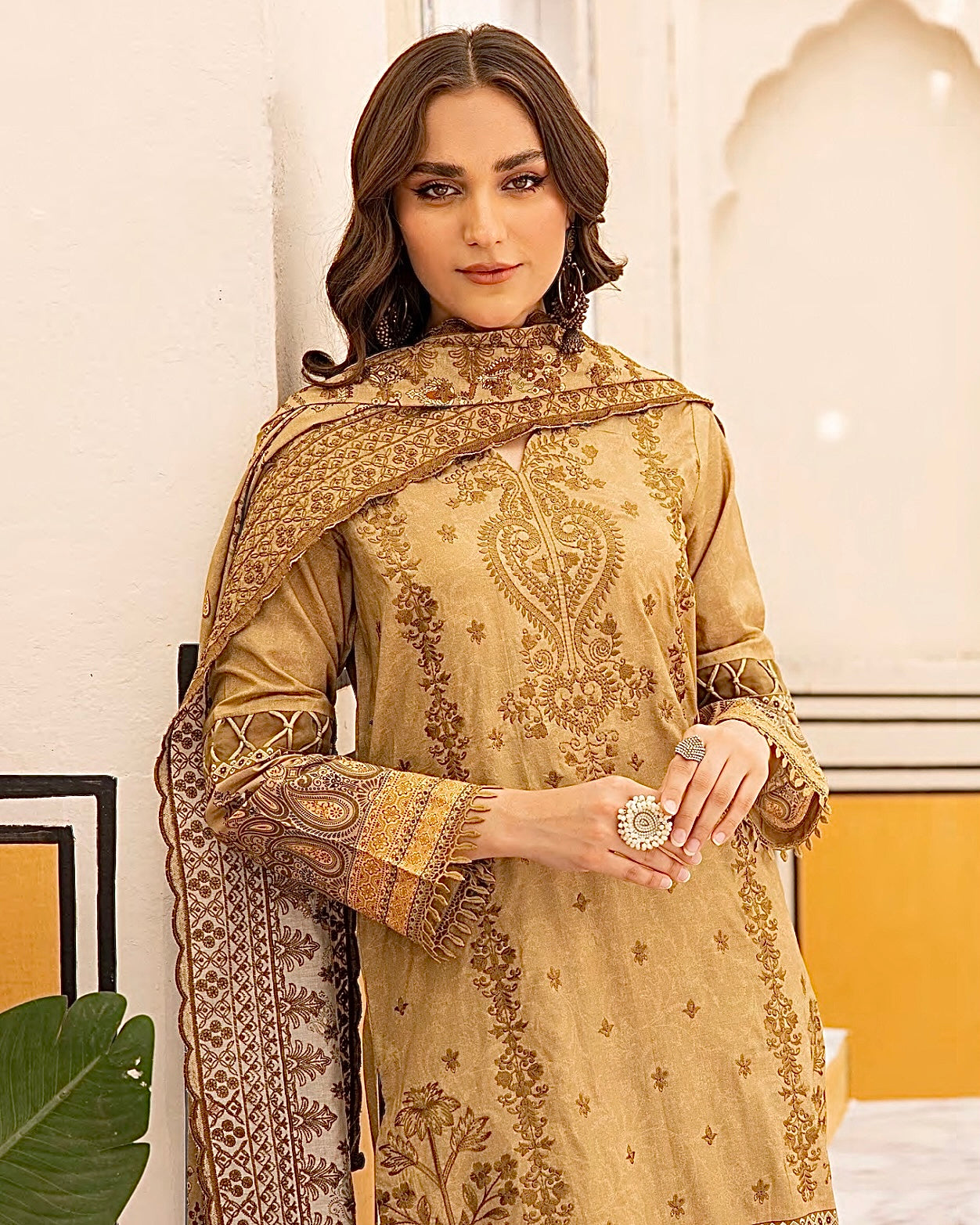 Johra Almaas | Embroidered plus Printed Lawn | Design 654