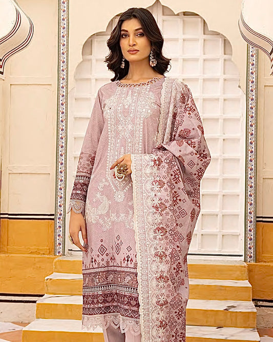 Johra Almaas | Embroidered plus Printed Lawn | Design 656