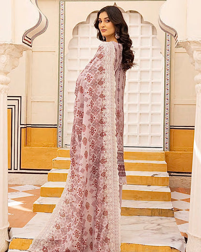 Johra Almaas | Embroidered plus Printed Lawn | Design 656