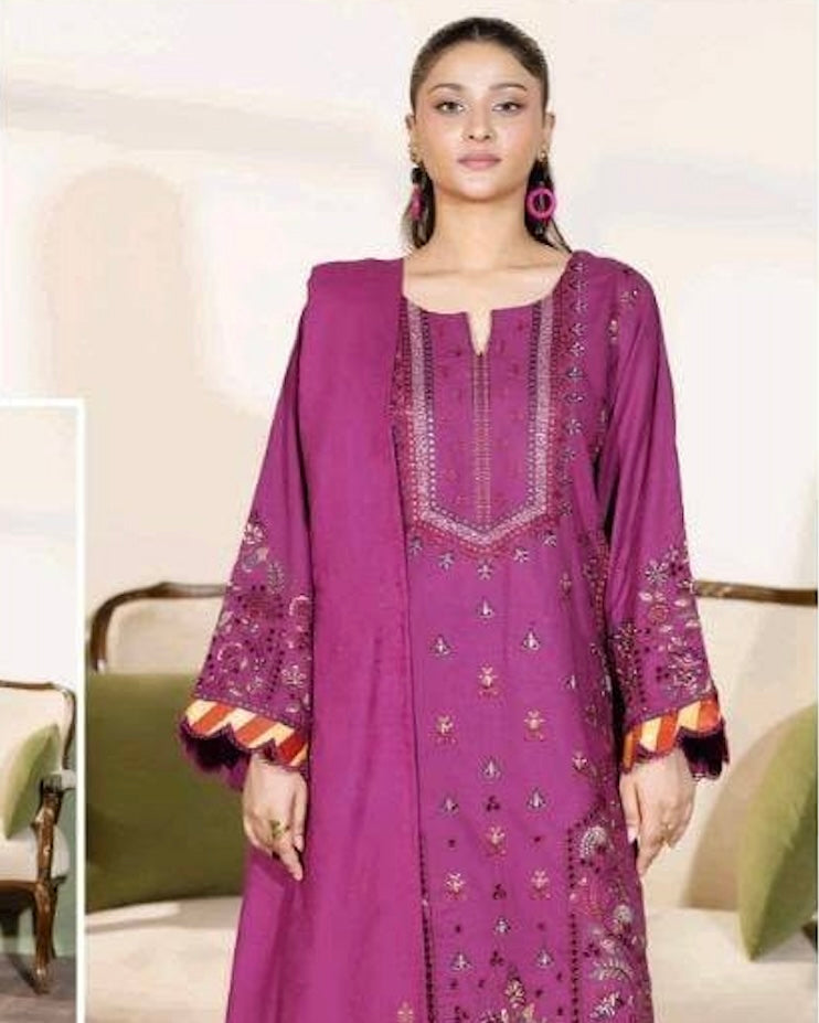Johra Sabeha | Embroidered Khaddar Jacquard Shawl | Design 657