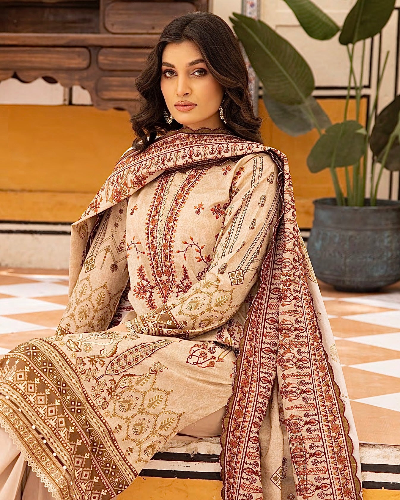 Johra Almaas | Embroidered plus Printed Lawn | Design 657