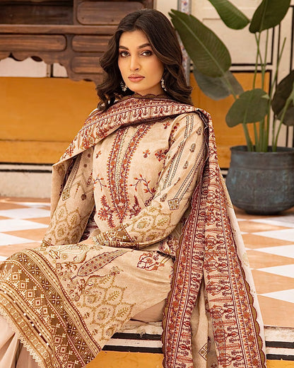 Johra Almaas | Embroidered plus Printed Lawn | Design 657