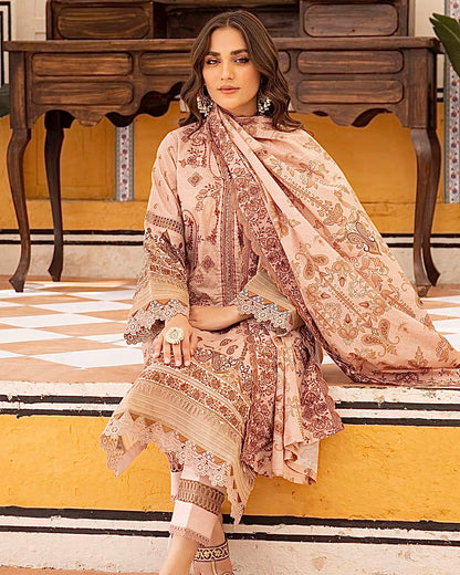 Johra Almaas | Embroidered plus Printed Lawn | Design 659
