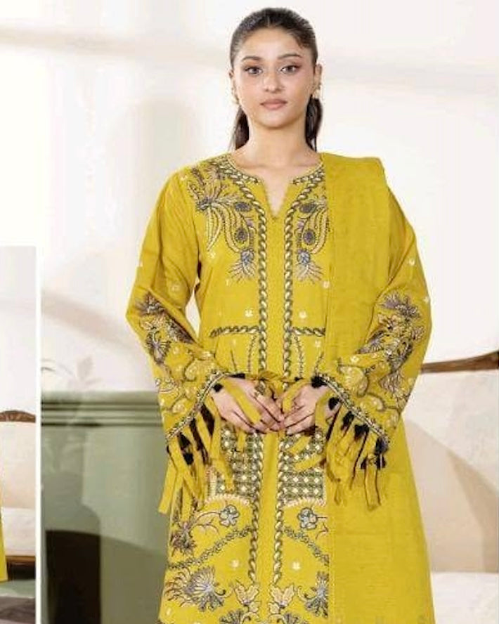 Johra Sabeha | Embroidered Khaddar Jacquard Shawl | Design 662