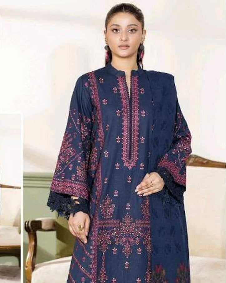 Johra Sabeha | Embroidered Khaddar Jacquard Shawl | Design 663