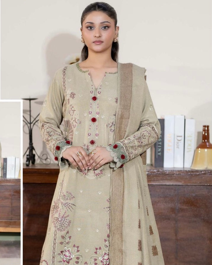 Johra Amsila | Embroidered Fancy Peach Leather | Design 664