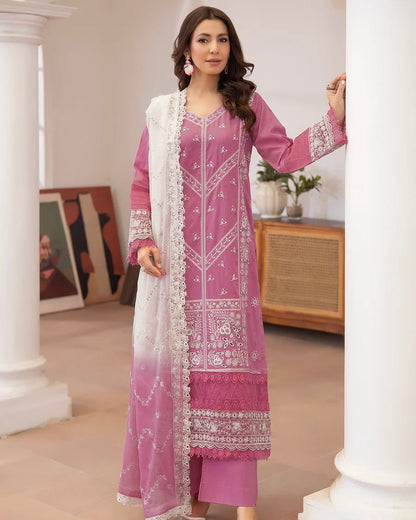 Johra Aqua | Emb Lawn with Emb Chiffon Dupatta | Design 680