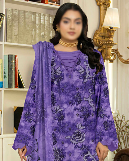 Fantak Batik | Embroidered Printed Karandi | Design 6