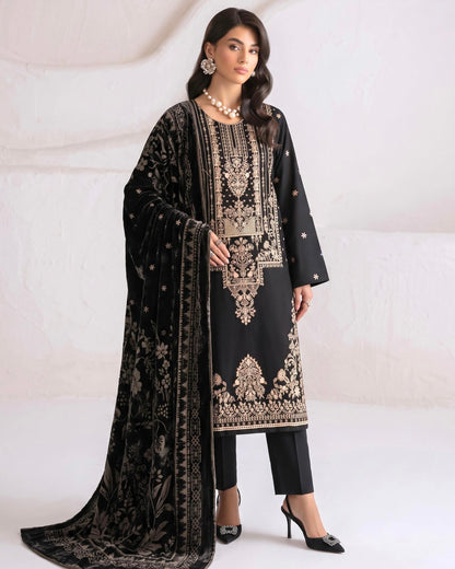 Aizy Zelora | Emb Zari Dhanak with Plachi Shawl | Design 6