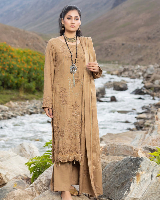 Sobia Waseem | Peach Leather Wool | Design 6