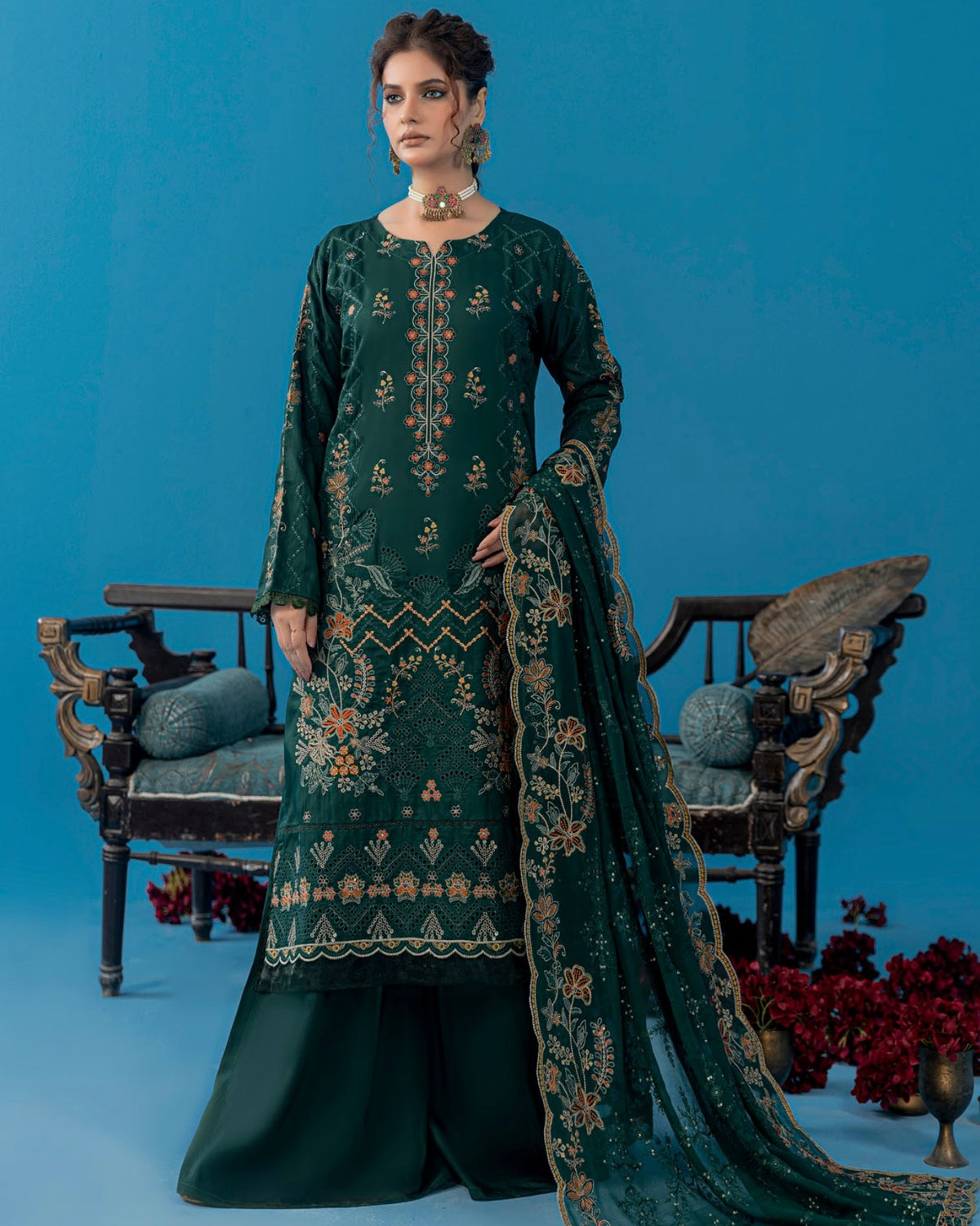 Palwasha Pakeeza | Emb Viscose with Emb Chiffon Dupatta | Design 6