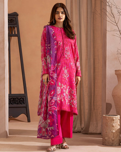 GullJee Rangrez | Printed Lawn Chiffon Dupatta | Design 6