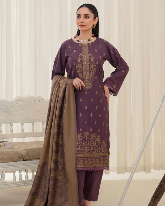 Gull-e-Rukh | Embroidered Dhanak Pashmina Shawl | Design 6