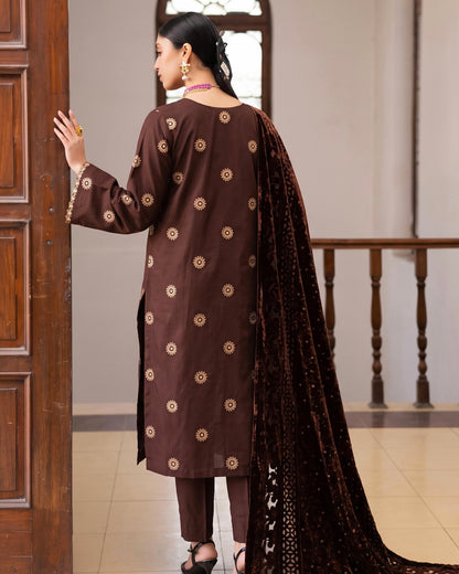 Aizy Amber | Emb Dhanak with Plachi Shawl | Design 6