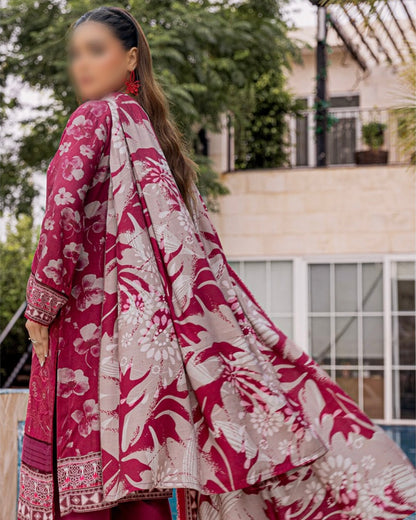 Fantak Jasmine | Embroidered Printed Staple | Design 6