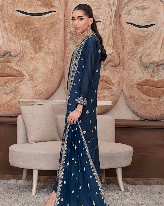 GulleRukh Upscale | Emb Lawn Emb Chiffon Dupatta | Design 6