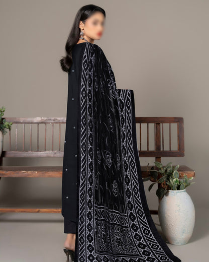Fantak Zabaish | Emb Dhanak with Plachi Shawl | Design 6