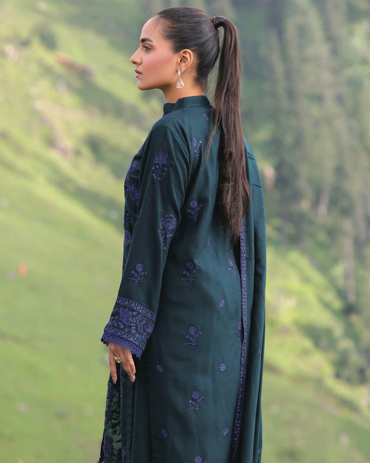 Gullerukh Wadi Ishq | Emb Peach Leather with Emb Shawl | Design 6