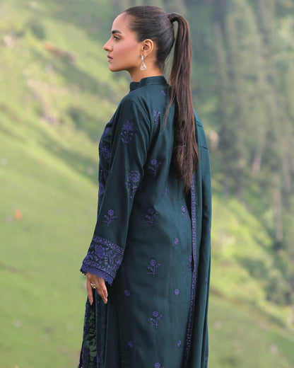 Gullerukh Wadi Ishq | Emb Peach Leather with Emb Shawl | Design 6
