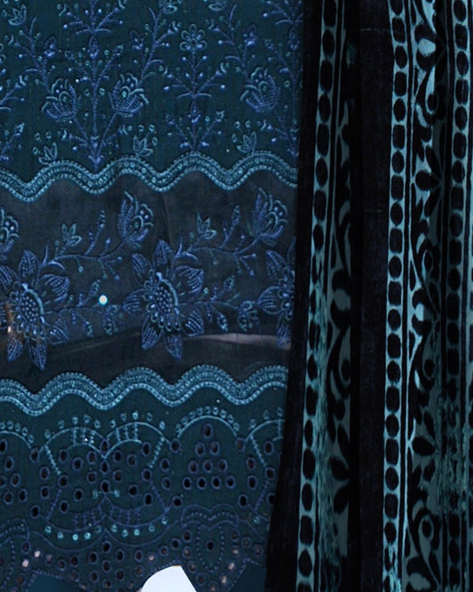 Rajwan | Zari Dhanak Plachi Shawl | Design 6