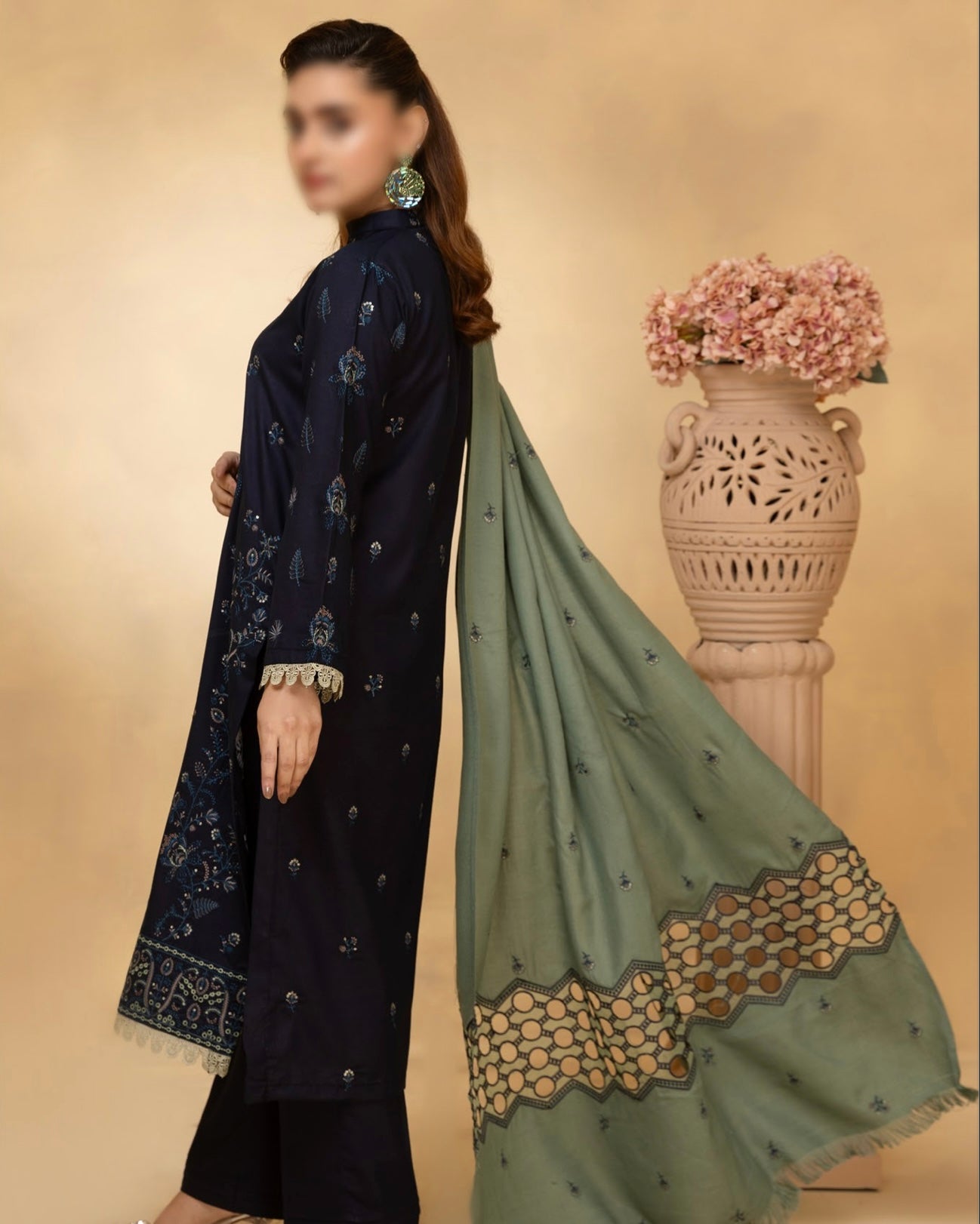 Fantak Andaaz | Emb Dhanak with Emb Wool Shawl | Design 6