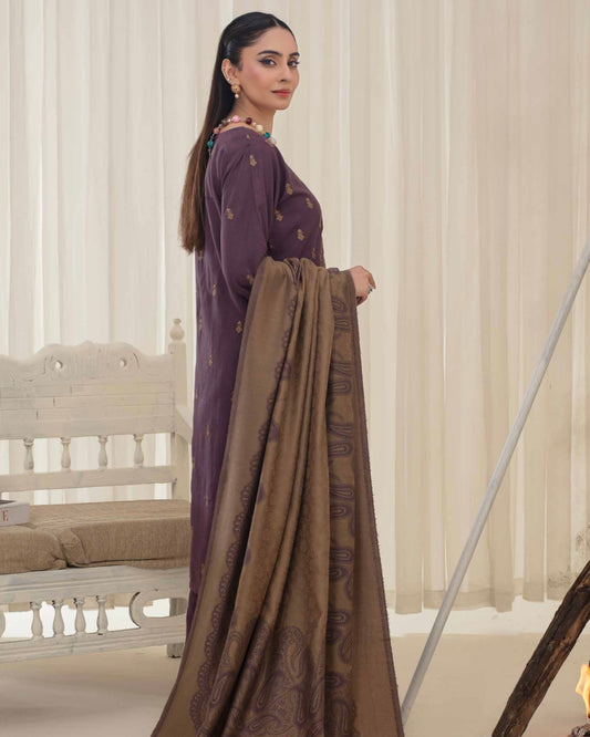 Gull-e-Rukh | Embroidered Dhanak Pashmina Shawl | Design 6