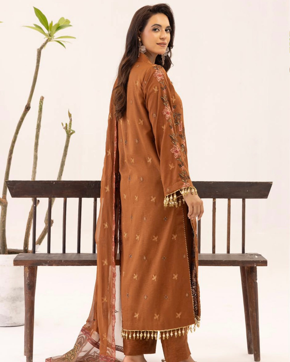 Palwasha Vaniya | Emb Karandi with Emb Chiffon Dupatta | Design 6