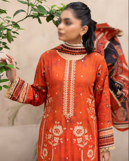 Fantak Sahil | Embroidered Printed Staple | Design 6