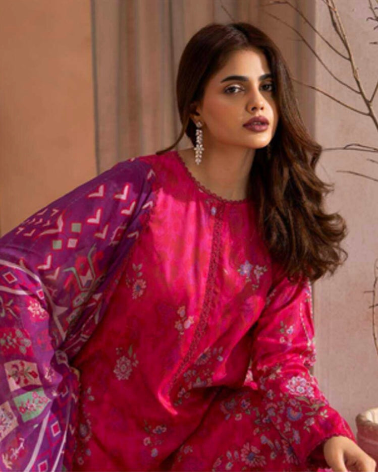GullJee Rangrez | Printed Lawn Chiffon Dupatta | Design 6