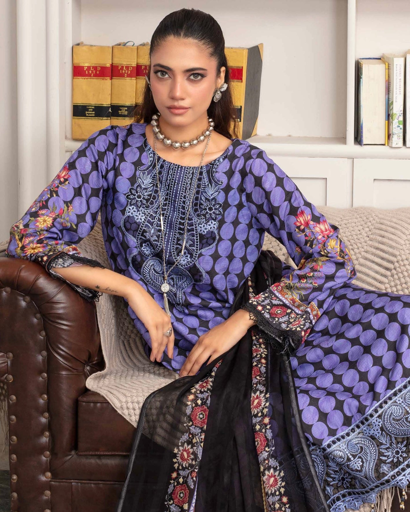 Gullerukh Pleasing | Embroidered Self Jacquard Viscose | Design 6