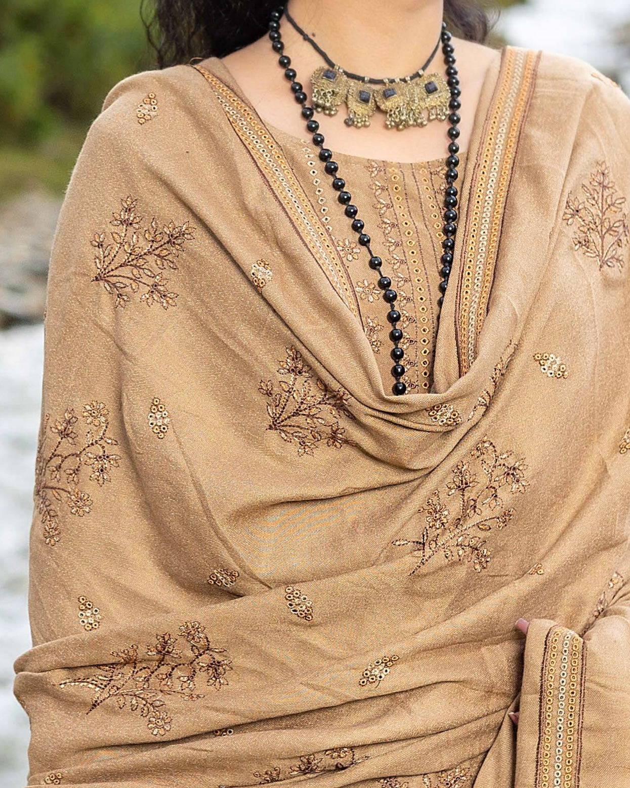 Sobia Waseem | Peach Leather Wool | Design 6